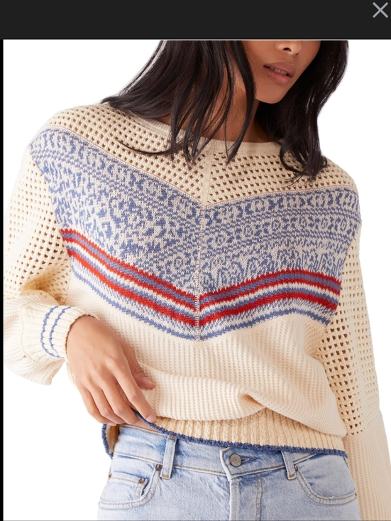 Free People Tops - Free People Geo Party Pullover Ivory Medium